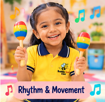 A child playing colourful rhythm shakers