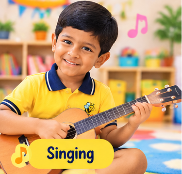 A child enjoying a musical sing-along