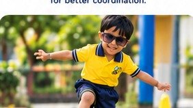 Child practising balance and coordination