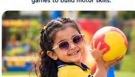 Child practising a target throwing activity